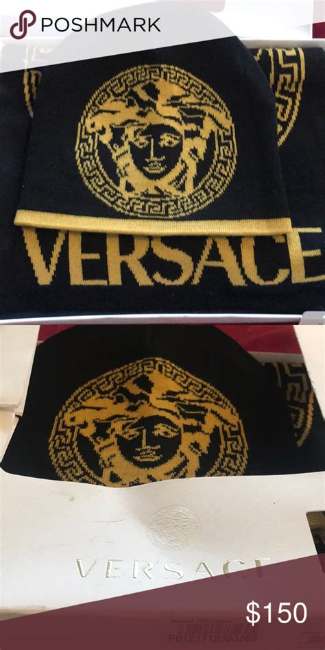 versace hat and scarf set mens